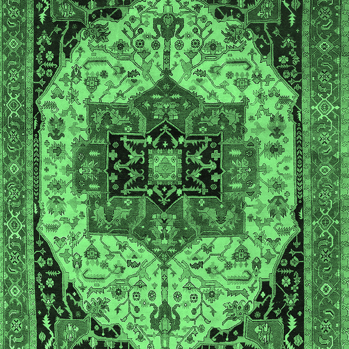 Machine Washable Oriental Emerald Green Industrial Area Rugs, wshurb2638emgrn