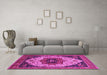 Machine Washable Oriental Pink Industrial Rug in a Living Room, wshurb2638pnk