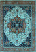 Machine Washable Oriental Light Blue Industrial Rug, wshurb2638lblu