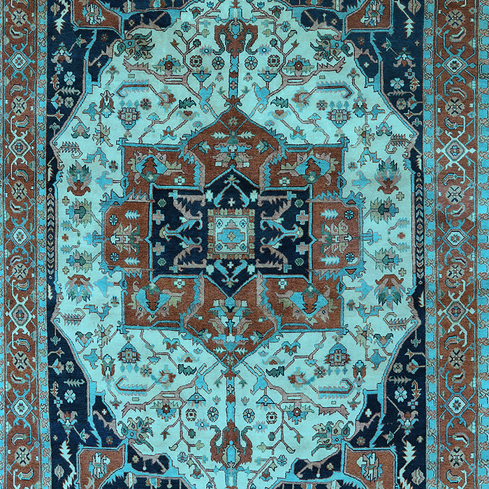Machine Washable Oriental Light Blue Industrial Rug, wshurb2638lblu