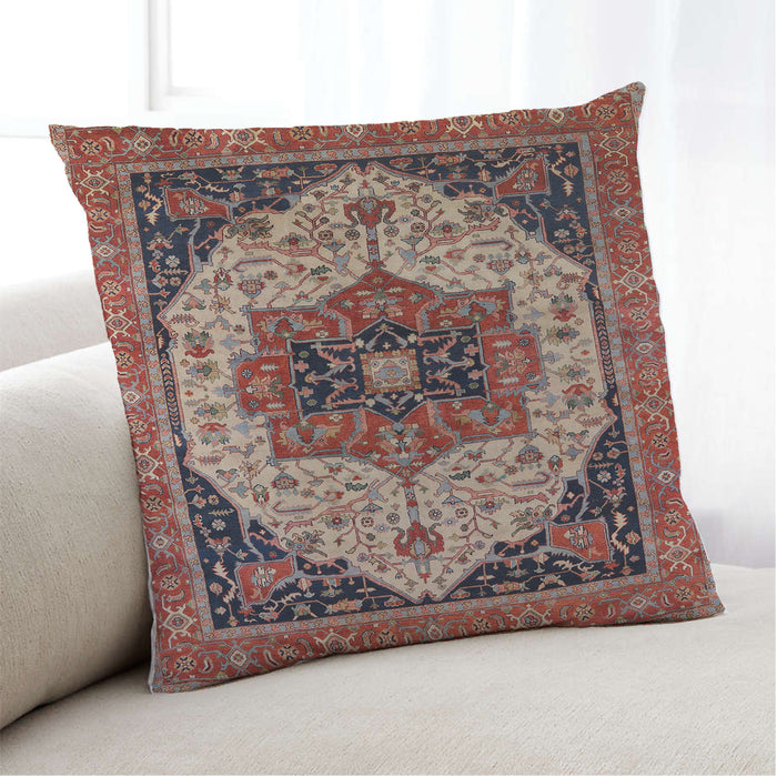 Lifestyle Image of Mid-Century Modern Urban Square Camel Brown Throw Pillow, 18 inch by 18 inch, pwurb2638