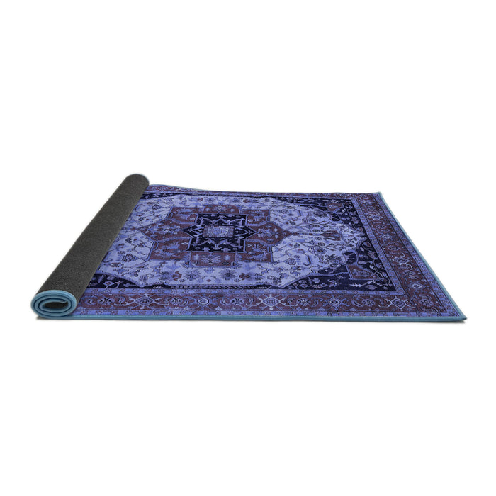 Sideview of Oriental Blue Industrial Rug, urb2638blu