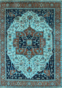 Oriental Light Blue Industrial Rug, urb2638lblu