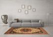 Machine Washable Oriental Brown Industrial Rug in a Living Room,, wshurb2638brn