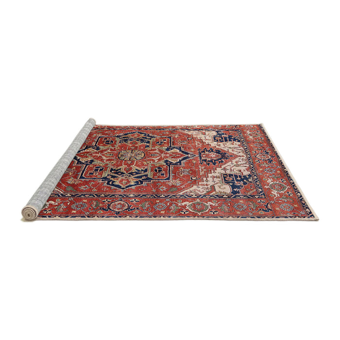 Sideview of Machine Washable Industrial Modern Light Copper Gold Rug, wshurb2639