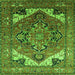 Square Oriental Green Industrial Rug, urb2639grn