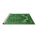 Sideview of Machine Washable Oriental Emerald Green Industrial Area Rugs, wshurb2639emgrn