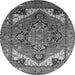 Round Oriental Gray Industrial Rug, urb2639gry