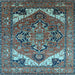 Square Oriental Light Blue Industrial Rug, urb2639lblu