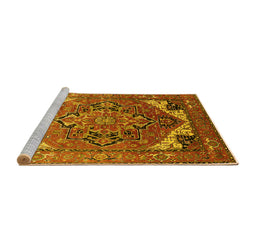 Sideview of Machine Washable Oriental Yellow Industrial Rug, wshurb2639yw