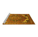 Sideview of Machine Washable Oriental Yellow Industrial Rug, wshurb2639yw