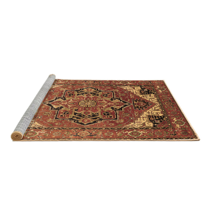 Sideview of Machine Washable Oriental Brown Industrial Rug, wshurb2639brn