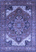 Machine Washable Oriental Blue Industrial Rug, wshurb2639blu