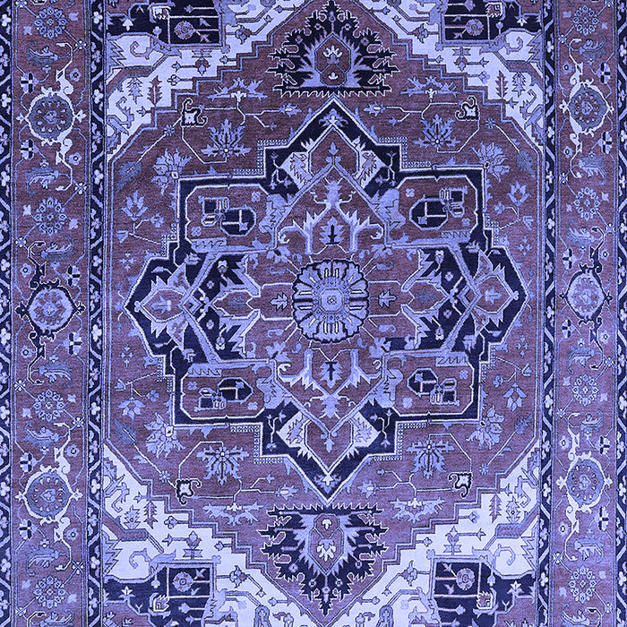 Machine Washable Oriental Blue Industrial Rug, wshurb2639blu