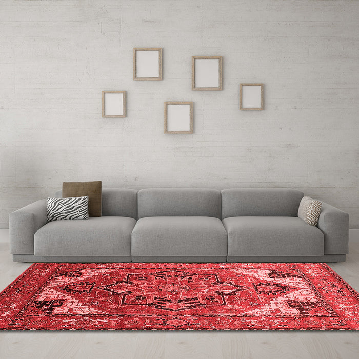 Industrial Red Washable Rugs