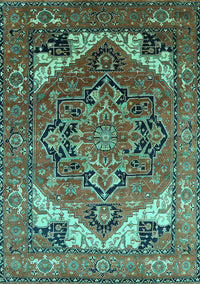 Oriental Turquoise Industrial Rug, urb2639turq