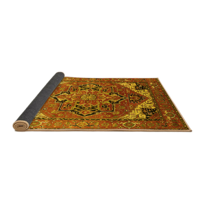 Sideview of Oriental Yellow Industrial Rug, urb2639yw