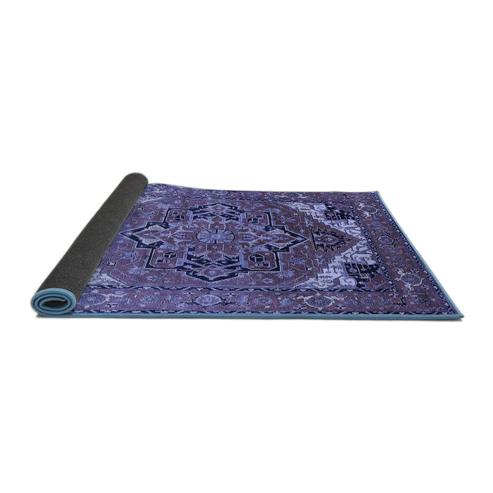 Sideview of Oriental Blue Industrial Rug, urb2639blu