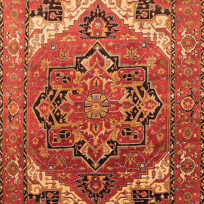 Machine Washable Oriental Orange Industrial Area Rugs, wshurb2639org
