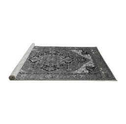 Sideview of Machine Washable Oriental Gray Industrial Rug, wshurb2639gry