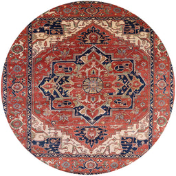 Round Mid-Century Modern Light Copper Gold Oriental Rug, urb2639
