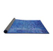 Sideview of Mid-Century Modern Blue Orchid Blue Oriental Rug, urb2640