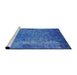 Sideview of Machine Washable Industrial Modern Blue Orchid Blue Rug, wshurb2640