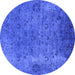 Round Oriental Blue Industrial Rug, urb2640blu