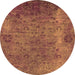 Round Oriental Orange Industrial Rug, urb2640org