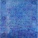 Square Mid-Century Modern Blue Orchid Blue Oriental Rug, urb2640