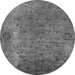 Round Oriental Gray Industrial Rug, urb2640gry