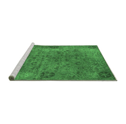 Sideview of Machine Washable Oriental Emerald Green Industrial Area Rugs, wshurb2640emgrn