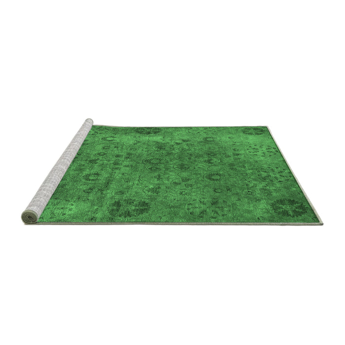 Sideview of Machine Washable Oriental Emerald Green Industrial Area Rugs, wshurb2640emgrn