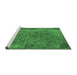 Sideview of Machine Washable Oriental Emerald Green Industrial Area Rugs, wshurb2640emgrn