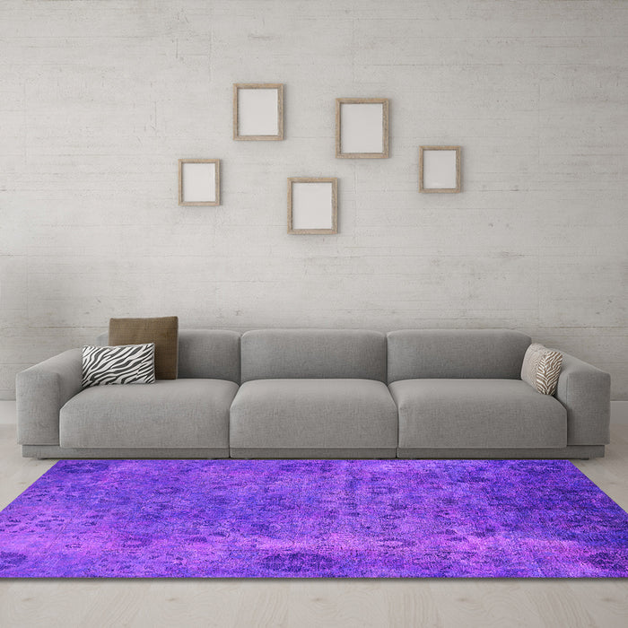 Machine Washable Oriental Pink Industrial Rug in a Living Room, wshurb2640pnk