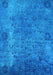 Machine Washable Oriental Light Blue Industrial Rug, wshurb2640lblu