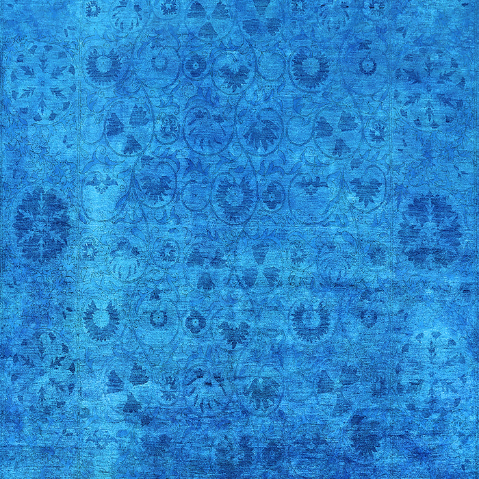 Machine Washable Oriental Light Blue Industrial Rug, wshurb2640lblu