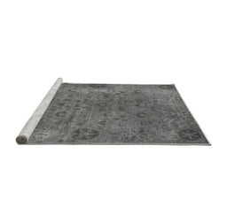 Sideview of Machine Washable Oriental Gray Industrial Rug, wshurb2640gry