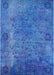 Mid-Century Modern Blue Orchid Blue Oriental Rug, urb2640