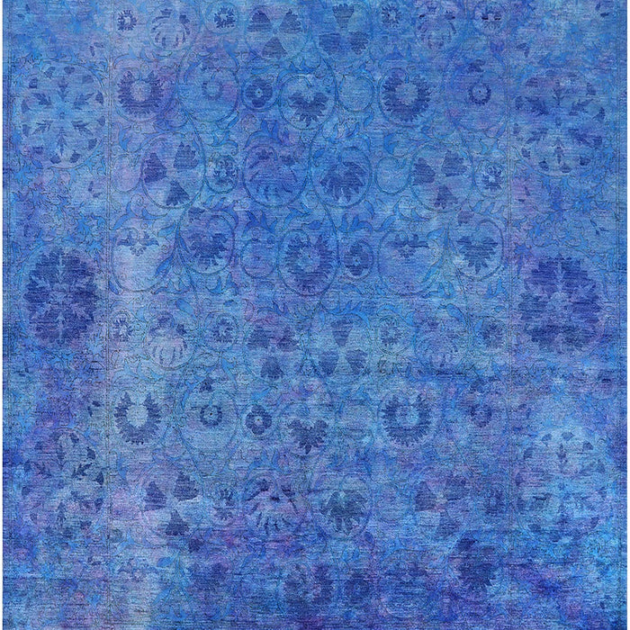 Mid-Century Modern Blue Orchid Blue Oriental Rug, urb2640