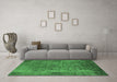 Machine Washable Oriental Emerald Green Industrial Area Rugs in a Living Room,, wshurb2640emgrn