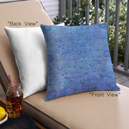 Front View of Mid-Century Modern Urban Square Blue Orchid Blue Throw Pillow, 18 inch by 18 inch, pwurb2640