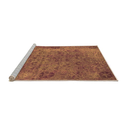 Sideview of Machine Washable Oriental Orange Industrial Area Rugs, wshurb2640org