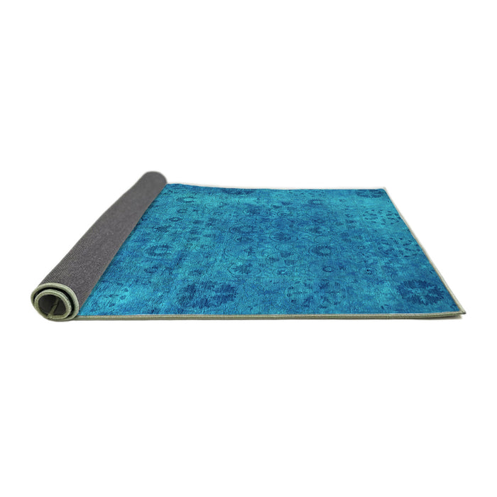 Sideview of Oriental Turquoise Industrial Rug, urb2640turq