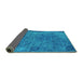 Sideview of Oriental Turquoise Industrial Rug, urb2640turq