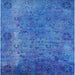 Square Machine Washable Industrial Modern Blue Orchid Blue Rug, wshurb2640