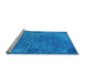 Sideview of Machine Washable Oriental Light Blue Industrial Rug, wshurb2640lblu