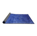 Sideview of Mid-Century Modern Blue Orchid Blue Oriental Rug, urb2641