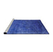 Sideview of Machine Washable Industrial Modern Blue Orchid Blue Rug, wshurb2641