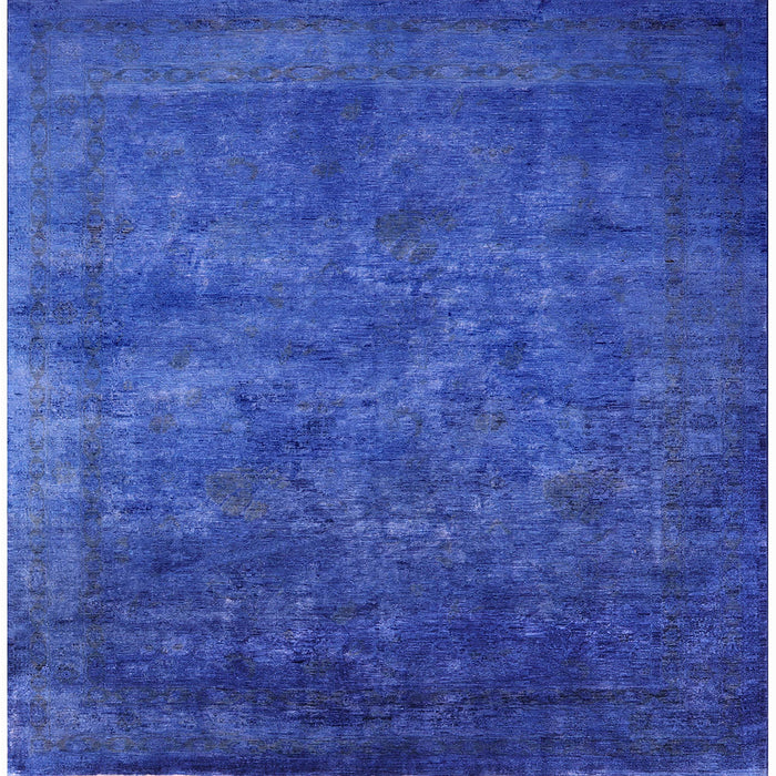 Square Mid-Century Modern Blue Orchid Blue Oriental Rug, urb2641